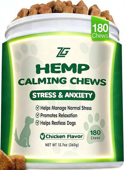 180 Cts Dog Calming Chews, Calming Chews for Dogs, Soft Chews Treats Helps with Strеss, Anxiеty Rеlief, Separation, Barking, Fireworks, Travel, Composure,