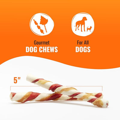 Good 'n' Fun Twists Long-Lasting Dog Treat, With Real Proteins, Beef Hide and Premium Chicken, Supports Dental Health, Mental Stimulation, 22 count