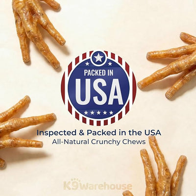 K9warehouse Chicken Feet Dog Treats - 30 Count - Natural Dehydrated Chicken Feet for Dogs - Nutrient-Rich Dog Chicken Feet - Tasty Chicken Foot Chews for Canines - Ideal for Training & Dental Health