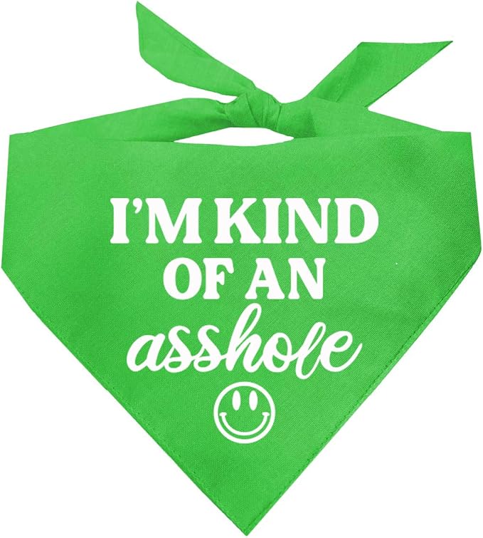 I'm Kind of an A (Problem) Dog Bandana | 100% Cotton Adjustable Triangle | Made in USA | Do Not Pet | Funny Warning for Reactive or Moody Dogs |Lime, X-Small (31)