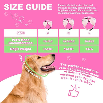 PROHEAR Dog Ear Muffs Noise Protection for Firework, Adjust Dog Noise Cancelling Headphones for Winter Outoor, Small, NRR 28 (S, Pink)