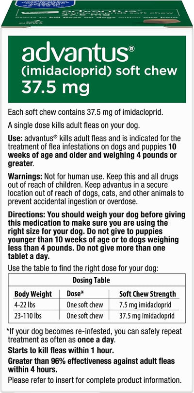 Advantus Dogs Fast Acting Oral Flea Treatment Soft Chewable 23 - 110 lbs. | 7 ct.