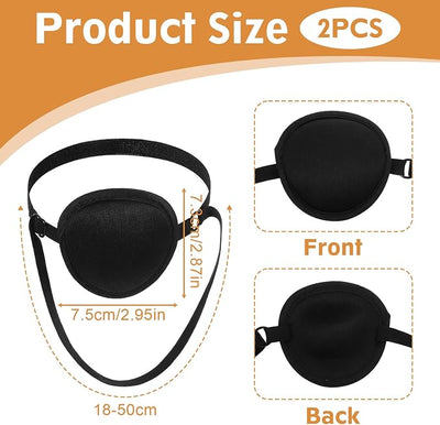 2pcs Eye Patch for Dogs, Adjustable Dog Eye Patch, Soft and Comfortable Eyes Patches, Used for Postoperative Eyes Injuries in Medium and Large Dogs, Black