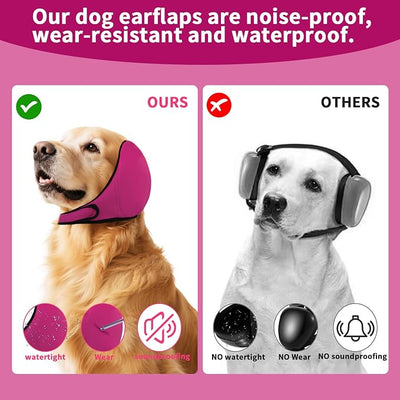 Dog Ear Hematoma Wrap, No Flap Waterproof Ear Cover for Bathing/Swimming, Calming & Noise Reduction