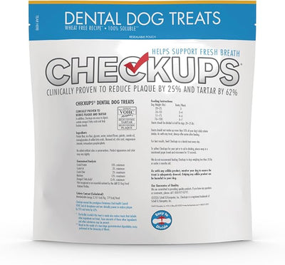 Checkups Dental Dog Treats for Oral Care, Fresh Breath & Plaque Control - 24 Treats, 48 oz. (2 Pack) - Delicious Chews for Happy and Healthy Dogs