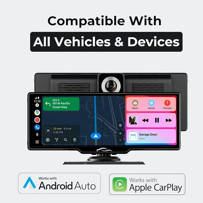 Pro Max 10" Wireless Apple CarPlay & Android Auto Touch Screen (Pro max+Camera+sd.)