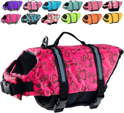 Doglay Dog Life Jacket with Rescue Handle, Dog Life Vest for Swimming Boating, Adjustable Reflective Puppy Swim Vest with Superior Buoyancy for Small Medium Large Dogs