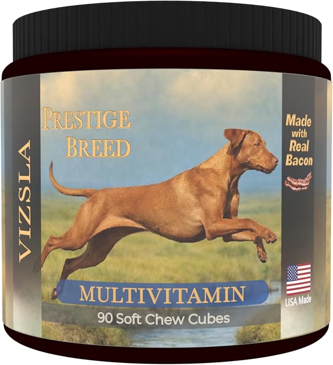Vizsla Multivitamins, 90 Count, Made in the USA with Real Bacon.