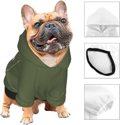 Personalized Dog Hoodie, Custom Dog Costumes for Small Dogs, Holiday Happy Dog Clothes Football Pet Shirt Sweater with Name Number for Girl/Boy Cats/Kitten, SageGreen, XL