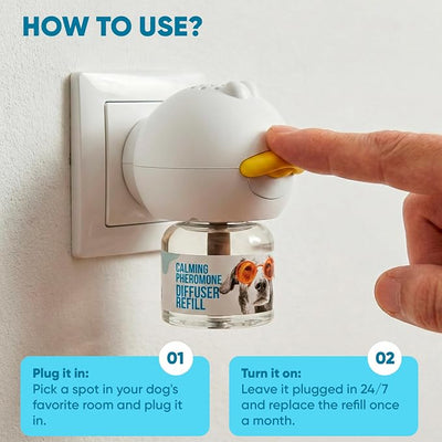 STUNICK CB1 Dog Calming Diffuser, Calming Pheromones, 60 Day Supply, 1 Diffuser and 2 Refills, Helps Reduce Stress, Separation, Pee Accidents, Barking, & Destructive Behaviors