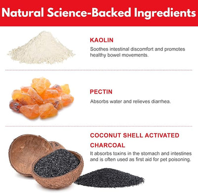 Activated Charcoal for Dogs(60 cc) - Pet Poisoning & Diarrhea Remedy - Dog First Aid Kit Charcoal Emergency, Ready to Absorb Toxins