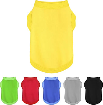 Elevate Your Dog's Fashion Quotient Dog Clothes with Colorful and Breathable Sleeveless Cotton Shirts! Perfect Pet Apparel for Small to Medium Dogs Yellow L