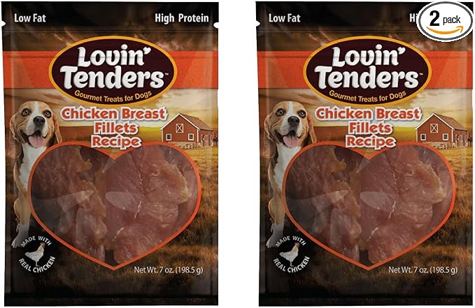 Lovin Tenders Chicken Breast Fillets Dog Treats (2 Pack - 7 oz per Pack)