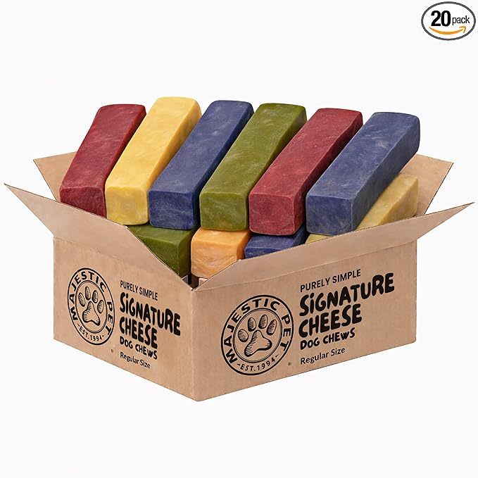 Majestic Pet Himalayan All-Natural Cheese Dog Chews - Long Lasting Dental Chew for Dogs - Healthy Pet Treats with Beneficial Ingredients (Variety Pack, Regular, 20 Pack)