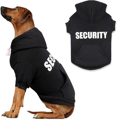 Security Dog Sweater Soft Brushed Fleece Clothes Hoodie Sweatshirt with Pocket Dog Sweaters for Large Dogs(XL)