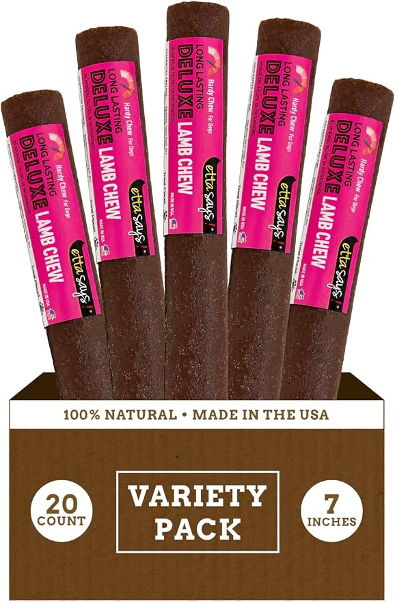 etta says! Deluxe Chews for Dogs – Lamb Dog Treats – Made and Sourced in The USA, Grain-Free, Easy to Digest, Won’t Stain Carpet (20 Count, Pack of 1)