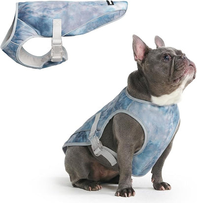 Spark Paws Dog Cooling Vest - SPF 50 UV Sun Protection - Summer Heat Relief Gear for Dogs, Lightweight, Evaporative Cooling - Dog Anxiety Relief Vest During Hot Days - Ice Blue, Large