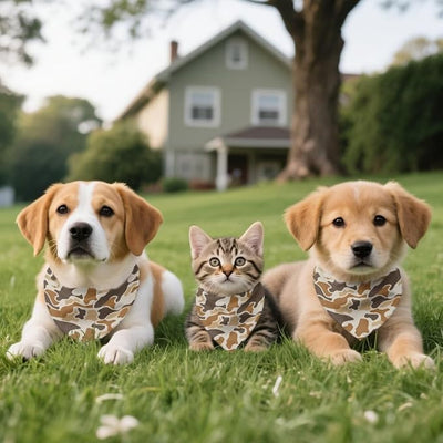 KEIAHUAN Duck Camo Hunting Dog Bandanas 1 Pack Triangle Reversible Pet Scarf for Boy and Girl Triangle Pet Bibs Scarf Pet Costume Accessories Decoration