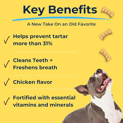 Tartar Shield® Dental Dog Biscuits | Safe Daily Treats | Cookie Cleans Teeth & Gums Fresh Breath Natural Oral Health Support | Tasty Lean Chicken Flavor | USA Made