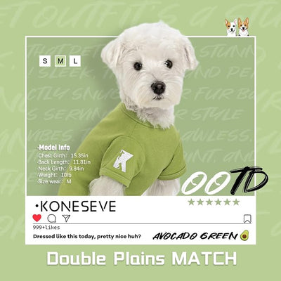 Koneseve Dog Shirts 2 Pack Soft Tee Comfortable Pet Clothes for Small Pets Brown & Avocado Green XS
