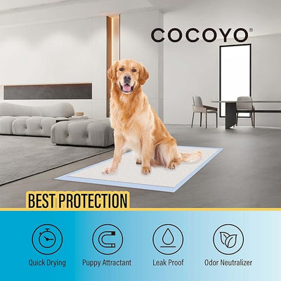 COCOYO Best Value 22"x22" Dog Training Pads 50 Count | Dog Pee | Super Absorbent Puppy Pads, White (Pack of 9)