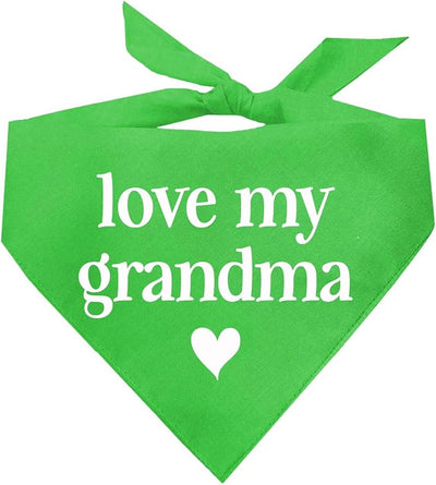 Love My Grandma Mother's Day, Valentine's Day Dog Bandana (Lime, OS 399)