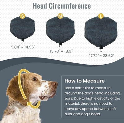 IDOMIK Dog Calming Hoodie No Shake Ear Wraps for Dogs, Quiet Head Covers for Noise Reduction & Anxiety Relief, Dog Ear Covers Muffs Head Wraps for Bath Hematoma Grooming Firework Force Drying