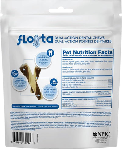 N-Bone FLOSSta Dual Action Dental Chews Chicken Flavor, 12-oz Bag