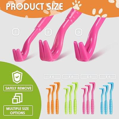 72 Pcs Tick Remover, Tick Removal Tool, 3 Sizes Safe Dog Tick Remover Flea and Tick Remover for Humans Home Small Large Pet Cat Dog, Removes Entire Head Body, 4 Colors