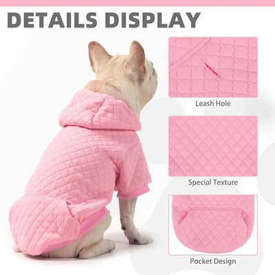 KOOLTAIL Dog Hoodie for Small Medium Large Dogs, Ultra-Warm & Soft Winter Fall Fleece Dog Hooded Sweatshirt Clothes Sweater, Lightweight Pullover Coat for Boy Girl Bulldog Pitbull Puppy Cats,Pink M-L