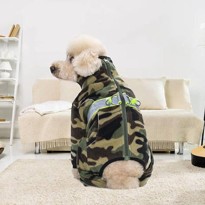 Dog Coats for Small Dogs, Polar Fleece Dog Pajamas Bodysuit for Small Medium Dogs, Dog Winter Jacket Dog Sweater Dog Vest for Small Dog, Dog Four-Legged Warm Clothes