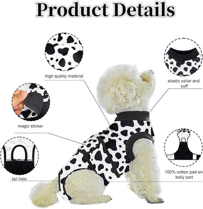 Dog Surgery Recovery Suit,Female Male Dog Onesie for Spay Neuter,Substitute E-Collar & Cone,Anti-Licking Breathable Onesie for Small Medium Large Dogs,Cow M