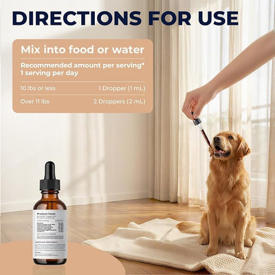 Collapsed Trachea Treatment for Dogs, Dog Cough Treatment, Trachea Cough Elixir, Natural Herbal Drops Help Soothe the Throat, Calm Honking Coughs & Support Easier Breathing, 2 fl oz