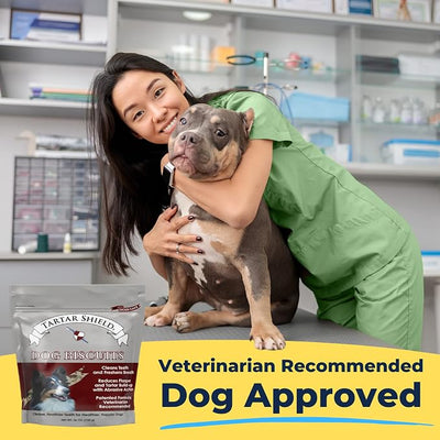 Tartar Shield® Dental Dog Biscuits | Safe Daily Treats | Cookie Cleans Teeth & Gums Fresh Breath Natural Oral Health Support | Tasty Lean Chicken Flavor | USA Made