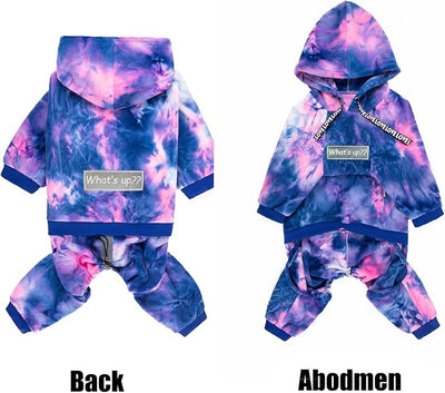 Dog Hoodies Winter Coat for Large Medium Dogs, Pullover 7 Legs Warm Coat Hooded Sweatshirt, Fleece Hoodie for Cold Weather (Bandhnu Pink, 5X-Large)