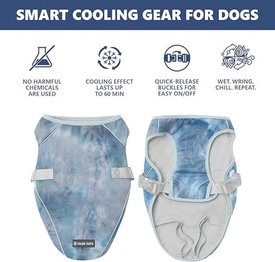 Spark Paws Dog Cooling Vest - SPF 50 UV Sun Protection - Summer Heat Relief Gear for Dogs, Lightweight, Evaporative Cooling - Dog Anxiety Relief Vest During Hot Days - Ice Blue, 4XL