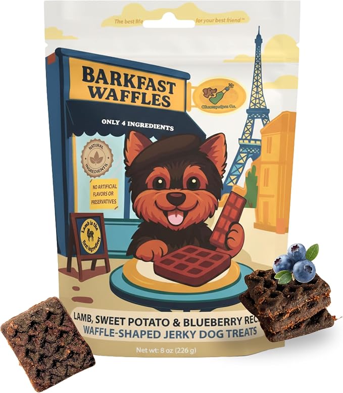 Barkfast Waffles Soft Lamb Dog Treats, 8 oz, Natural, Allergy Friendly | Only 4 Ingredients, No Chicken, Made in USA, Senior Dogs