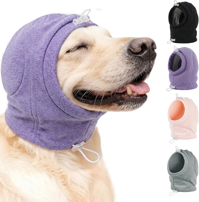 MIGOHI XL Dog Ear Muffs Hematoma with Soft Pad - No Shake Ear Wrap for Dogs, Ear Protection for Dogs Noise Anxiety,Adjustable Dog Head Cover for Separation,Vet Visit,XL,Purple