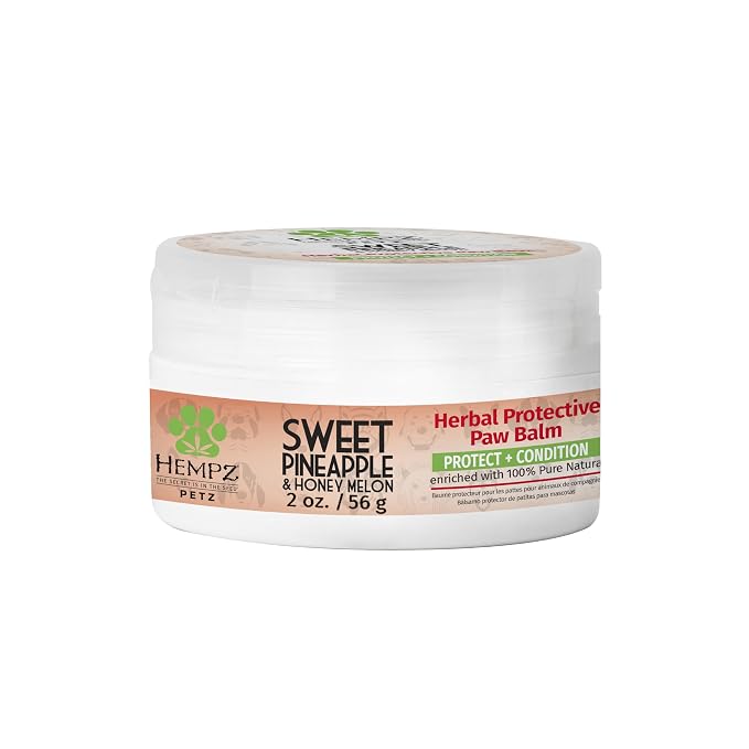 Hempz Petz, Pet & Dog Paw Balm, Sweet Pineapple & Honey Melon Herbal Protective Paw Balm 2 oz.