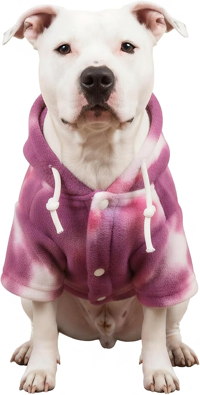 Mklhgty Tie Dye Dog Hoodie, Winter Coat for Small Dogs - Ultra-Soft Adjustable Warm Hood, Breathable Comfort Fabric for Daily Use