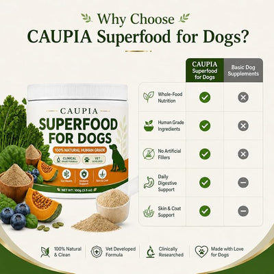 Superfood for Dogs – Daily Greens Powder for Digestion, Immune Support, Skin & Coat, Joint Health – Natural Dog Food Formula
