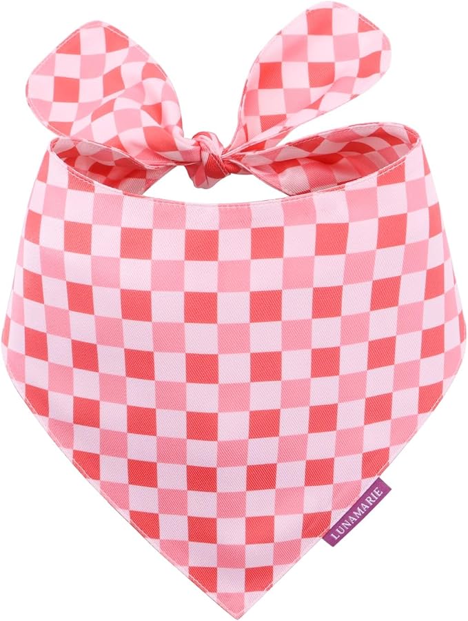 LunaMarie - Luxury Pet Birthday Bandanas -Premium & Silky Poly Fabric | 100% Handmade | Custom Shape Dual Layered (Rebel, Large)