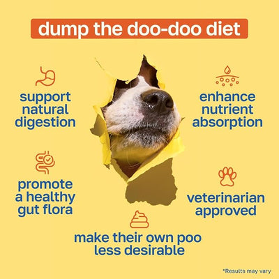 Happy Paws No Poo Chews for Dogs, Poop Eating Coprophagia Deterrent, Probiotics for Dogs with Pumpkin & Enzyme Blend for Digestive Health, Organic, Vegan, Non GMO, Beef Flavor, 100 Count