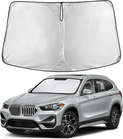 EcoNour Windshield Sunshade Compatible for BMW X1 2016-2020 2021 2022, Sun Visor for Front Windshield & Window Sun Shade Cover, UV Heat Blocker & Protector, Car Accessories