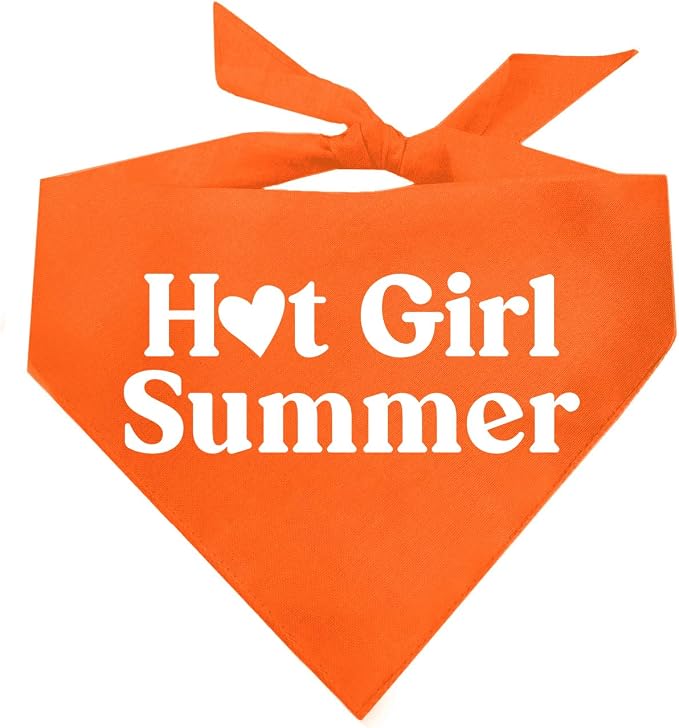 Hot Girl Summer Dog Bandana (Orange, XS 310)
