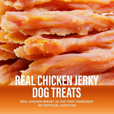 Chicken Jerky Dog Treats, All Natural & Easily Digestible High Protein Soft Chewy Snacks for Puppies & Adult Dogs, Great for Daily Rewards & Training, 10.58oz (300g)