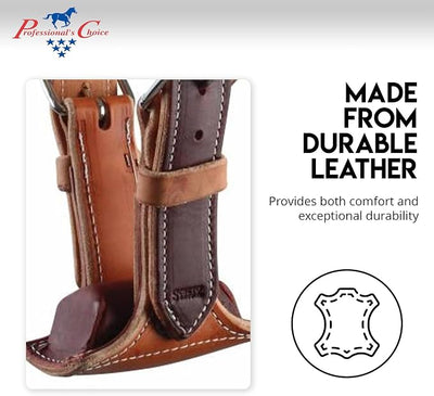 Professional's Choice The Dare Cribbing Control Collar | Durable Leather Cribbing Prevention for Horses | Fully Reversible Adjustable Fit with Removable Fleece