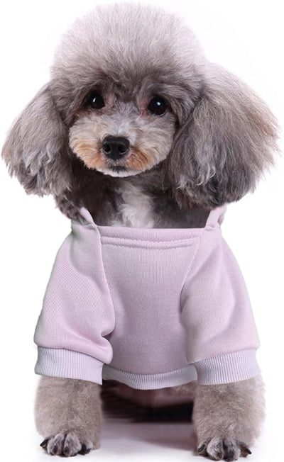 Jecikelon Print Dog Hoodies for Small Dogs, Soft Fleece Puppy Clothes for Pet Cat, Warm Winter Outfits Cold Weather Coats, Cute Sweatshirt Puppies Costume (Light Purple, X-Small)