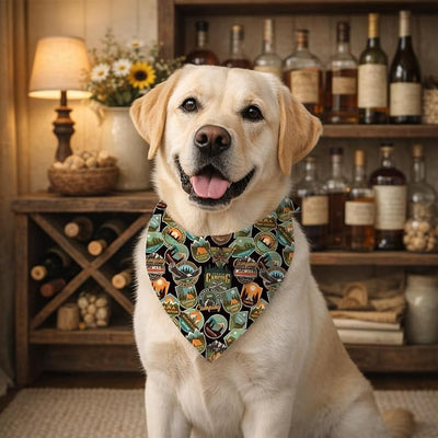 Mountain Camping Badge Dog Bandana, Adventure Themed Pet Scarf, Adjustable Triangle Dog Scarf, Outdoor Pets Accessory Bandana for Small and Medium Dogs