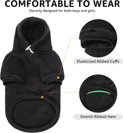 SCENEREAL Christmas Dog Hoodie with Leash Hole, Warm & Soft Fleece Pet Sweater & Sweatshirt for Small Medium Large Dogs, Xmas Elk Print Pets Clothes Cold Weather Costume, M